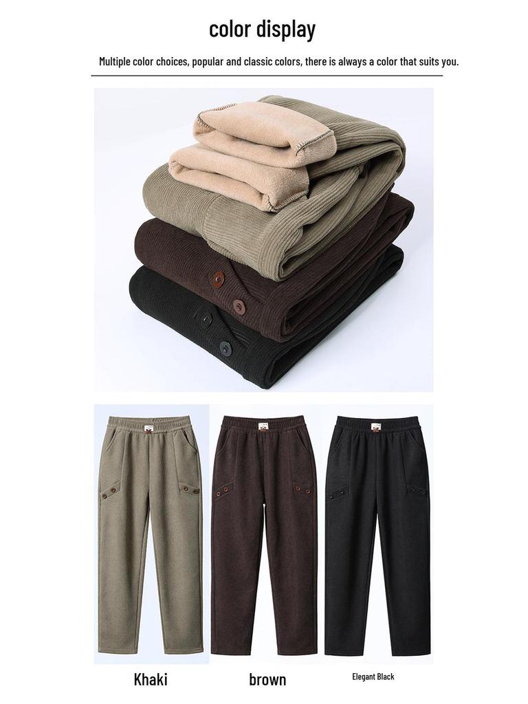 2024 New Style Plus Velvet Thick Slimming Harem Pants for Middle-Aged Women: Autumn/Winter Fashion