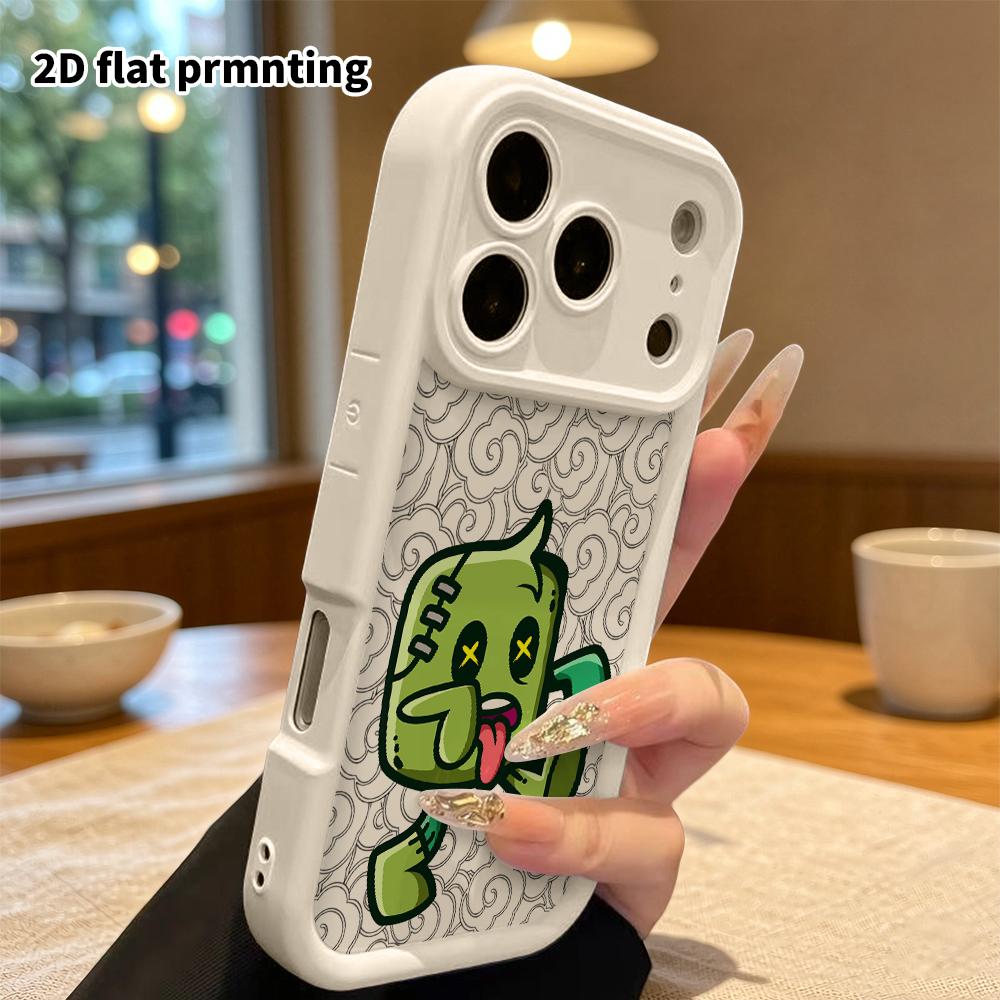 Phone Case: 2D Flat Design Suitable for iPhone 18 17 16 15 14 13 Pro, Unisex, Block Zombie, Christmas and Halloween Gift