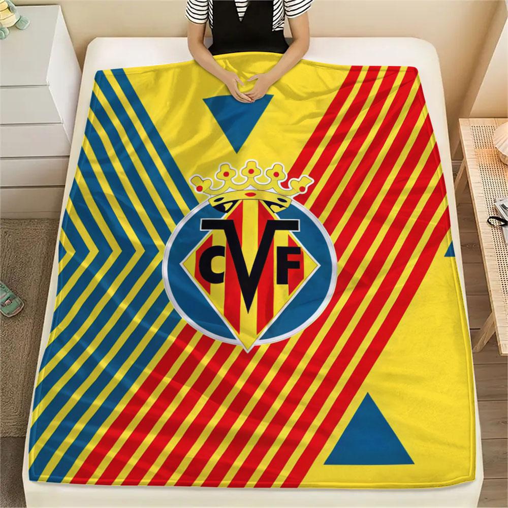 Coperta in Flanella con Logo Villarreal, Alta Qualità, Confortevole per Tutte le Stagioni, Decorazione per la Casa, Calore e Comfort