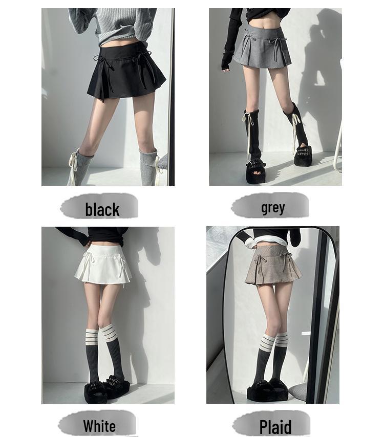 Women's High-Waist Slimming Bow A-Line Midi Skirt - Spring/Summer Fashion & Versatile Hip-Hugging Skirt