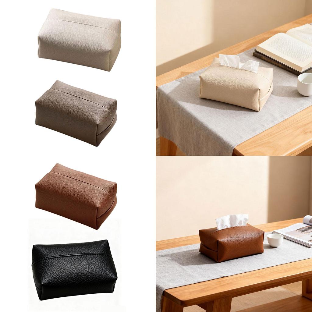 Rectangular Tissue Box Cover Convenient Facial Tissue Case Holder Napkin Dispenser for Restaurant Car Dresser Countertop Decor