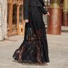 Saia Longa Elegante de Renda Floral Cintura Alta 2025 Primavera e Verão Moda Feminina Vazada Fresca Macia Casual Férias Praia