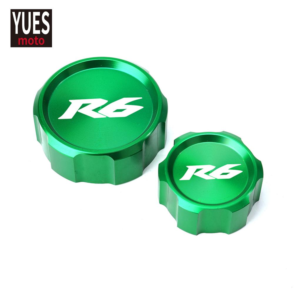 Motorcycle Accessories Front & Rear Brake Reservoir Fluid Cover For Yamaha YZF R6 2009- 2015 2016 2017 2018  