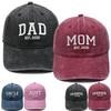 Hot Sale DAD MOM Embroidered Baseball Cap Washed Retro Male and Female Couples Casual Versatile Hat