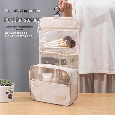 Große Reisekosmetik- und Toilettenartikeltasche mit Aufhängehaken und Nass-/Trocken-Trennung zur einfachen Aufbewahrung