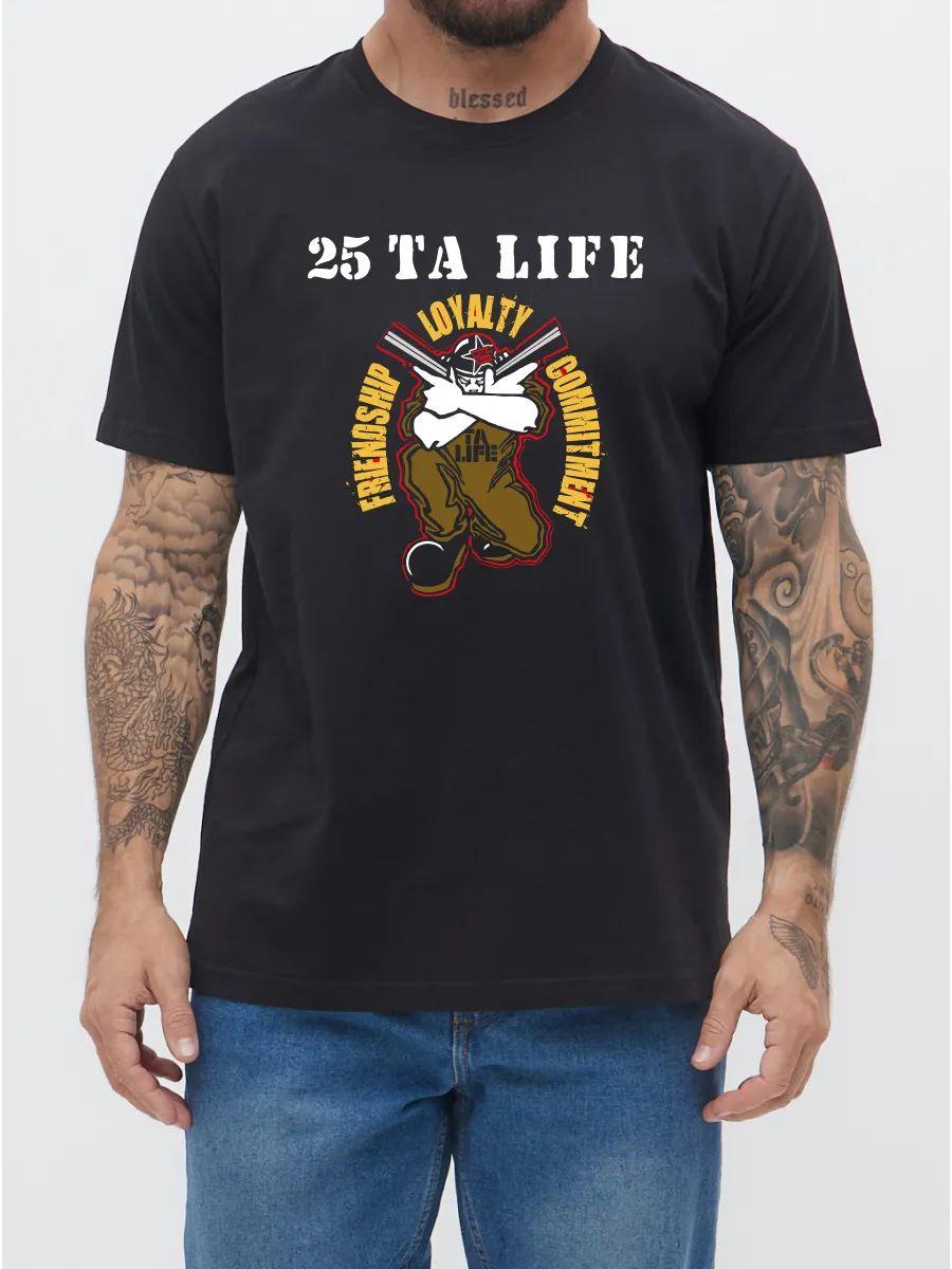 Black 25 Ta Life punk T-shirt L
