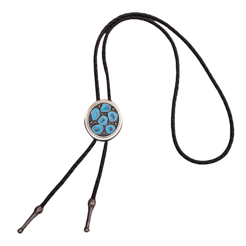 Bolo Tie for Men Embossed Pendant Bolo Ties Formal Shirt Accessory Geometric Suit Bolo Tie Classical Country Necklace