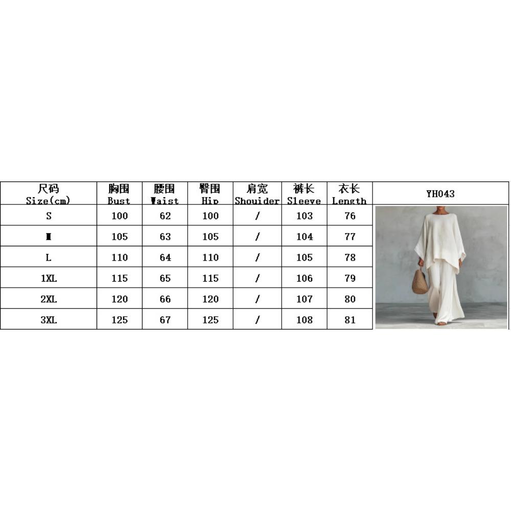 Europe, America, women's simple loose linen blend shirt wide-leg pants set