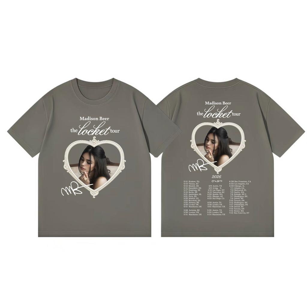 Madison Beer The Locket Tour 2026 Merch Tshirt Men Women Fashion Pop Music Short Sleeve T Shirt Summer Casual Loose Tshirts