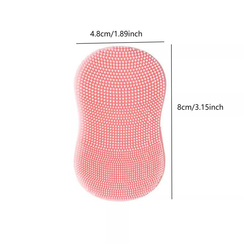 3PCS Soft Handheld Silicone Facial Cleansing Brush Anti-Slip Face Exfoliating Scrubber Brush
