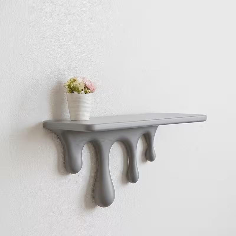 3D Printed Floating Wall Mounted Shelf Creative Drip Design Plastic Rack for Hallway Key Mail Small Accessory Storage