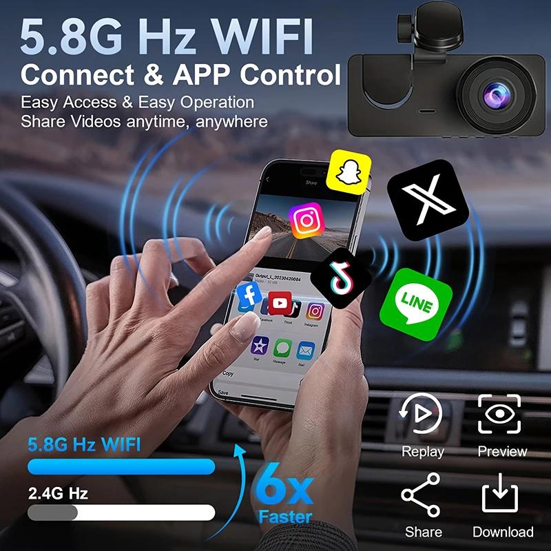Dash Cam 2/3 Channel Car Black Box WiFi DVR HD 1080P Video Front Built-in and Rear Camera W/IR Night Vision car accessories