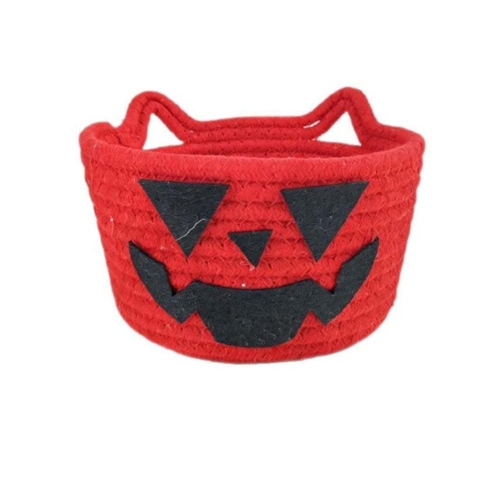 Foldable Halloween Crochet Storage Basket Tabletop Decorative Container Party Supplies