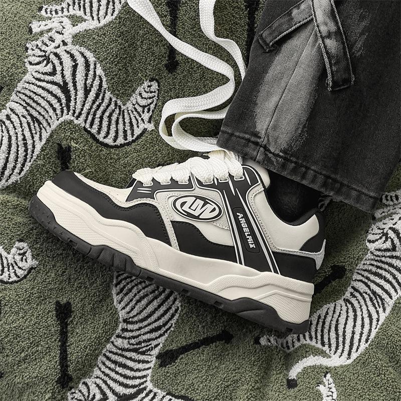 

2025 summer new niche original design black and white panda male height increase platform couple sports and leisure board shoes Female code 36 чёрный