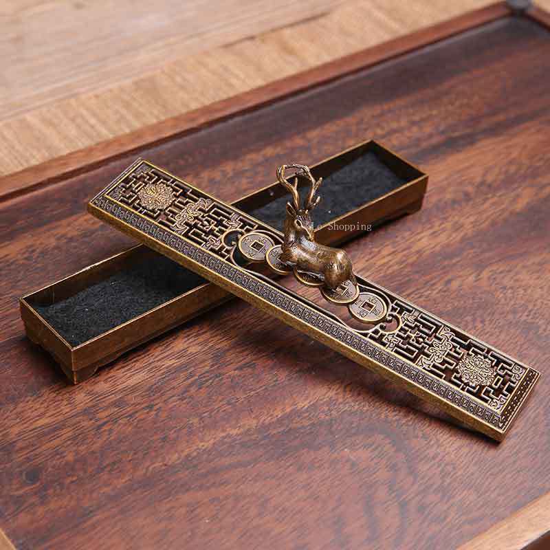 Vintage Stick Incense Buner Alloy Sleeping Incense Box Home Indoor Living Room Bedroom Tea Room Decoration Aromatherapy Tool
