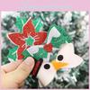 Delightful Christmas Themed Bow Hair Clips With Sparkling Reindeer And Snowflakes