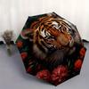Floral Tiger Wall Art: Vibrant Nature Decor for Your SpaceUmbrella, Portable 3-Fold Compact Umbrella for Men & Women Gift