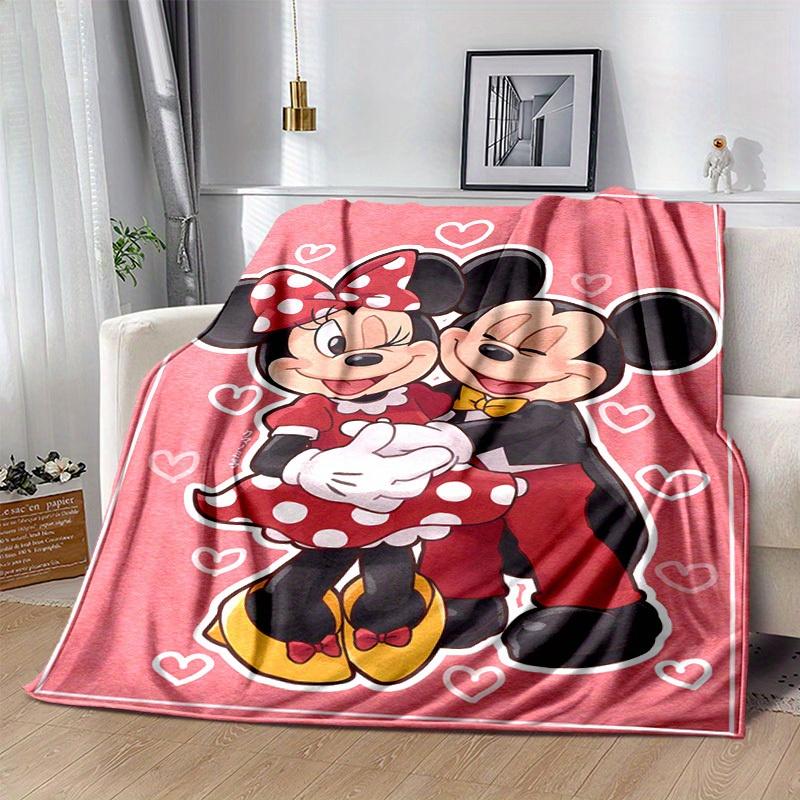 1pc, Cozy Mickey and Minnie Home Decor Blanket: A Perfect Gift for Your Bedroom, Living Room, or Travel, Flannel Throw Blanket, Outdoor Blanket, Car B