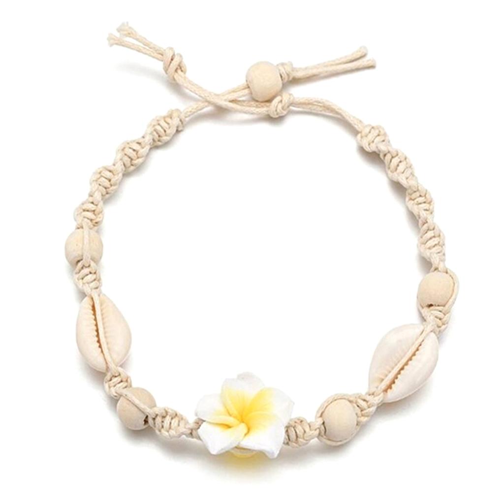 Handmade Beach Beaded Anklet Boho Shell Anklets Bracelets Fashion Adjustable Flower Footchain Anklet Summer Foot Jewelry
