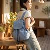Zaini Coreani con Coulisse Borse a Spalla in Tela Pieghettate Elegante Borsa da Scuola per Studenti Viaggio
