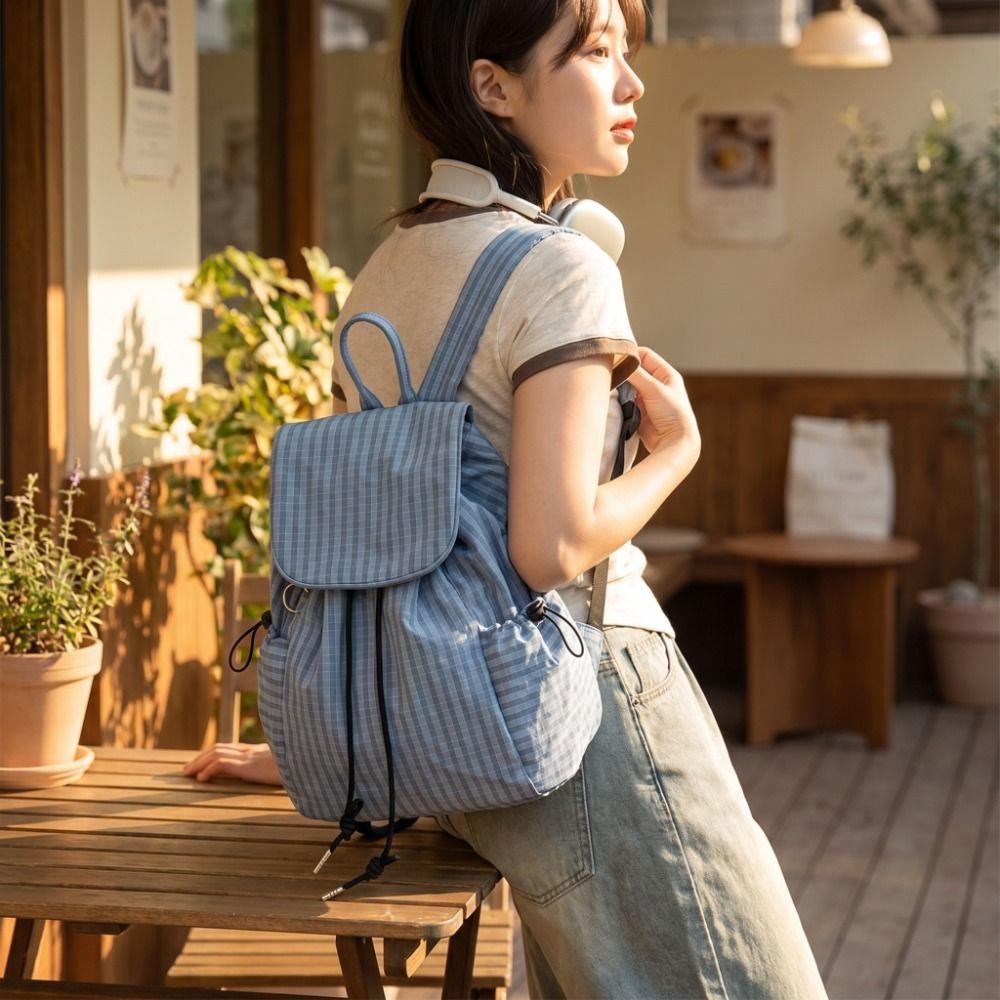 Zaini Coreani con Coulisse Borse a Spalla in Tela Pieghettate Elegante Borsa da Scuola per Studenti Viaggio