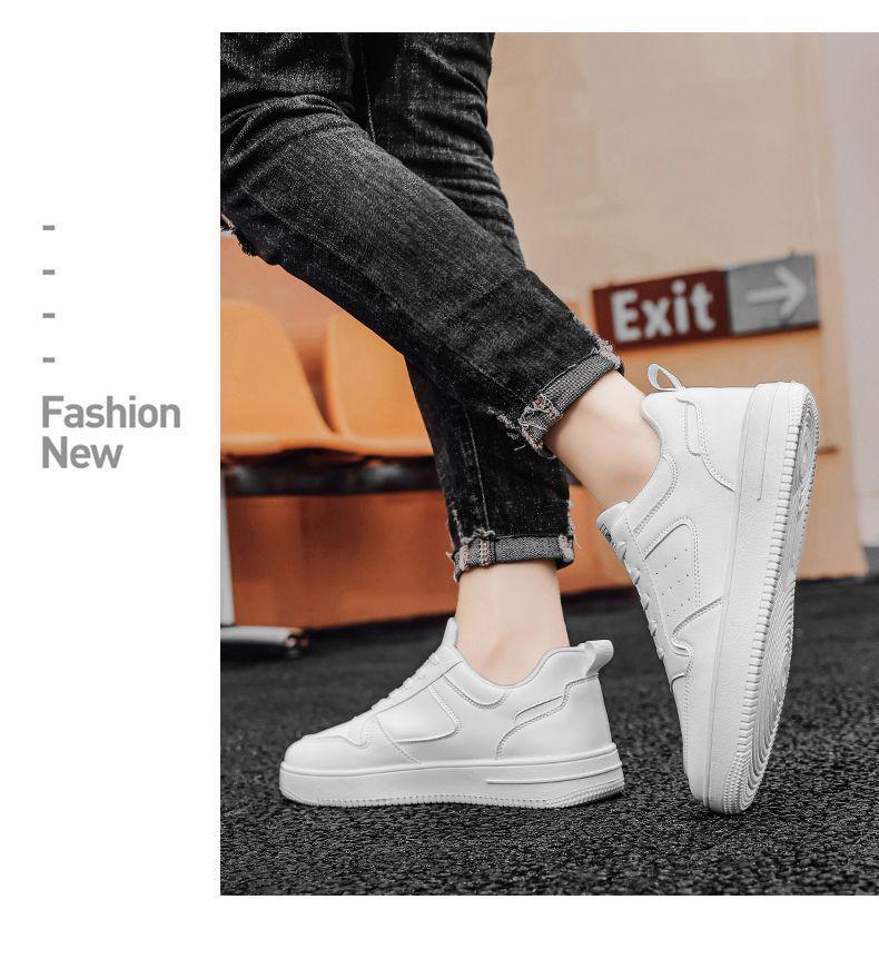 Men's Spring Breathable White Korean-Style Chunky Sneakers