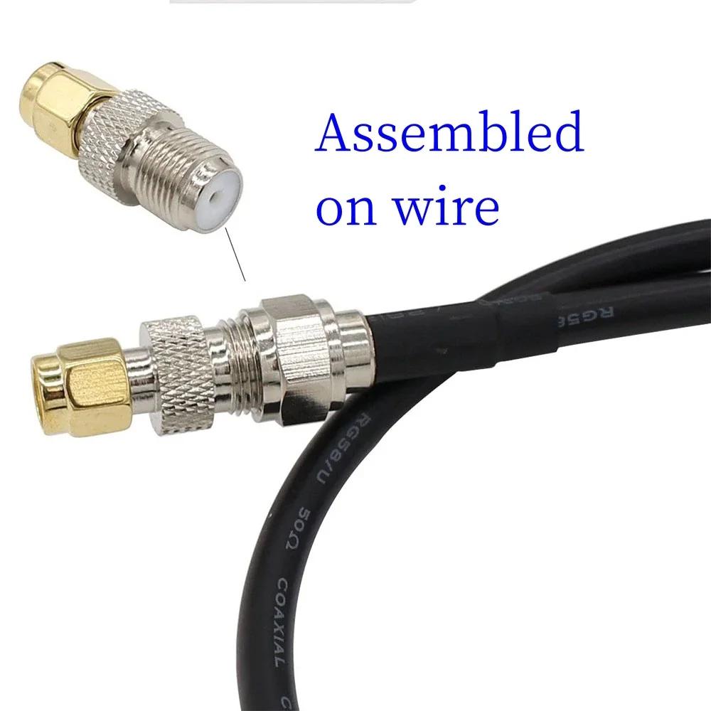 2/10pc Coaxial Adapter SMA Male Turn F-Fe Copper RF Conversion Head Smaj/ Internal Thread Inner Needle Turn F External Thread