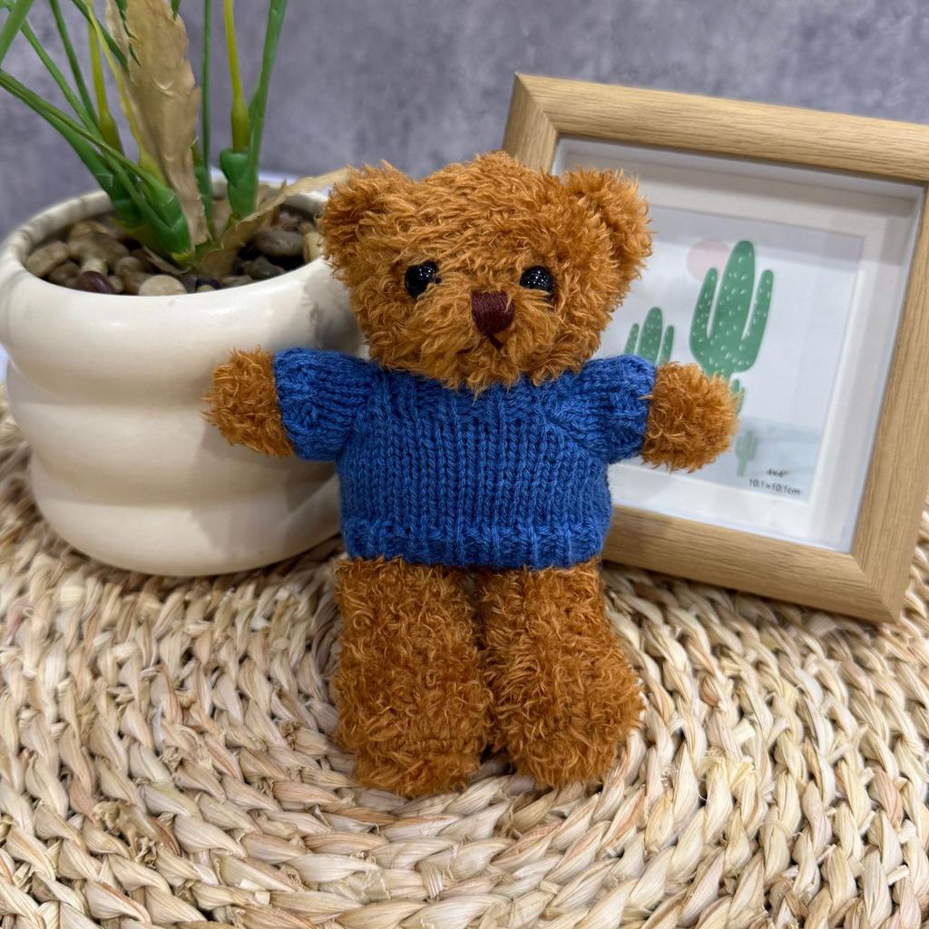 Clothes Teddy Bear Doll Pendant Keychain Plush Toy Pendant Gift Printed Bear Doll