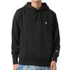 Champion Men's Basic One-Point Logo Pullover Hoodie Sweatshirt, Black, 100% Cotton, Long Sleeve Sweat Parka, Size M, C3-C118-090-M