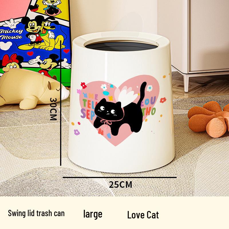 2025 Large Cartoon Paper Trash Can - Cute Design for Bathroom, Living Room, Bedroom