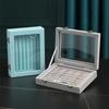 Ring Organizer Tray 7 Slots Velvet Jewelry Earring Storage Box with Clear Lid Jewelry Display Case for Girls Wife Mom Women