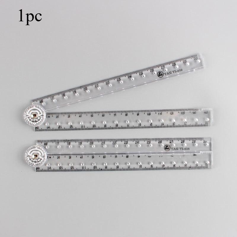 

1pc, Acrylic Transparent Folding Ruler - 30cm, Ideal for School, Home, and Office Use | Perfect for School & Office Supplies.