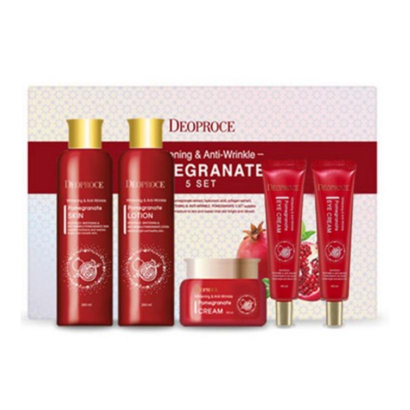 Deoproce Whitening and Anti-wrinkle Pomegranate 5 Pieces Set Korea Beauty