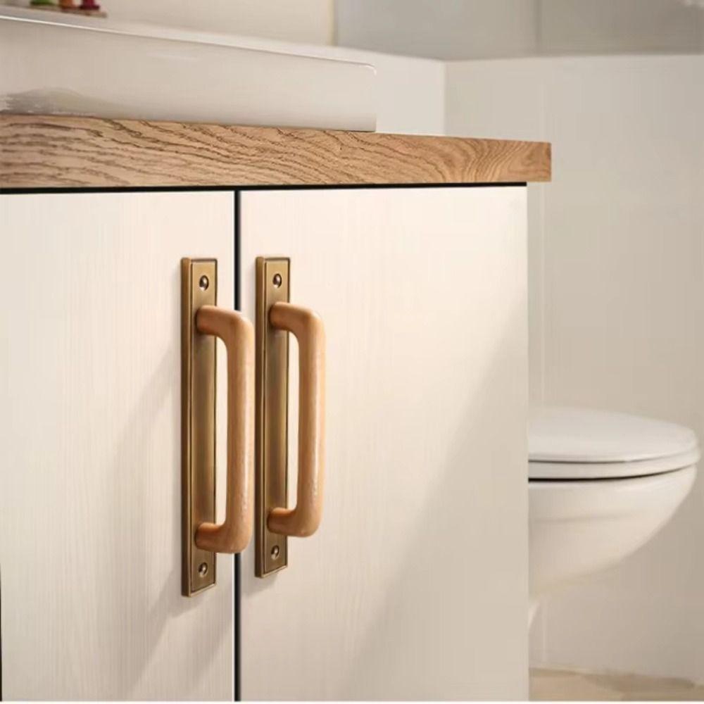 Antique Solid Wood Cabinet Handle Decorative Cabinet Pull Cabinet Doors Retro Pull Handle  Cupboard