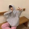 Sudadera con capucha tipo cárdigan para mujer, talla grande, chaqueta holgada de manga larga con cremallera, para otoño
