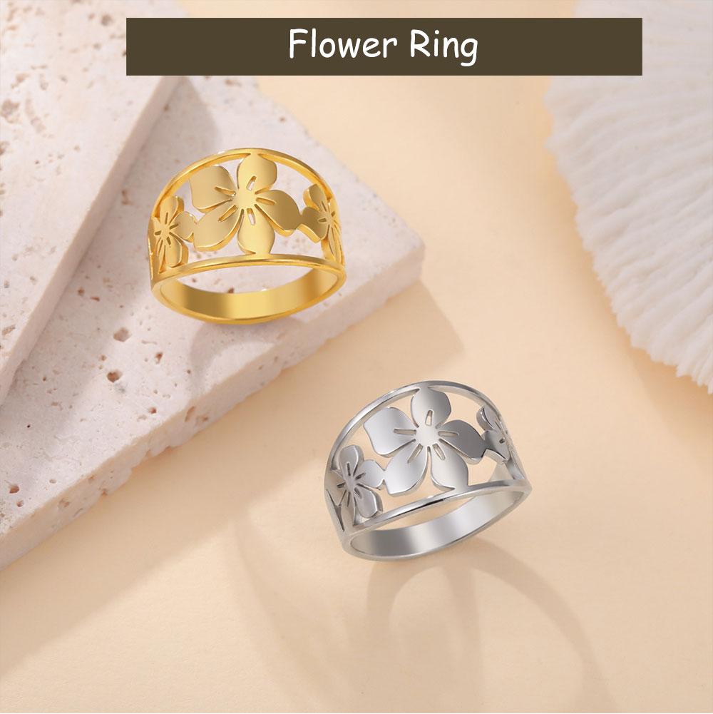 Cazador Stainless Steel Ring for Women Flower Finger Rings Jewelry Wholesale 2026 Trend New In Party Wedding Birthday Gift