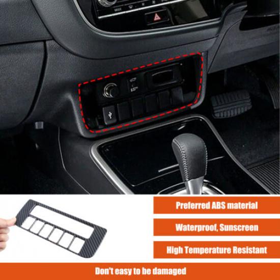 ABS Carbon fiber Console Air condition Panel Trim For Mitsubishi Outlander 19-22