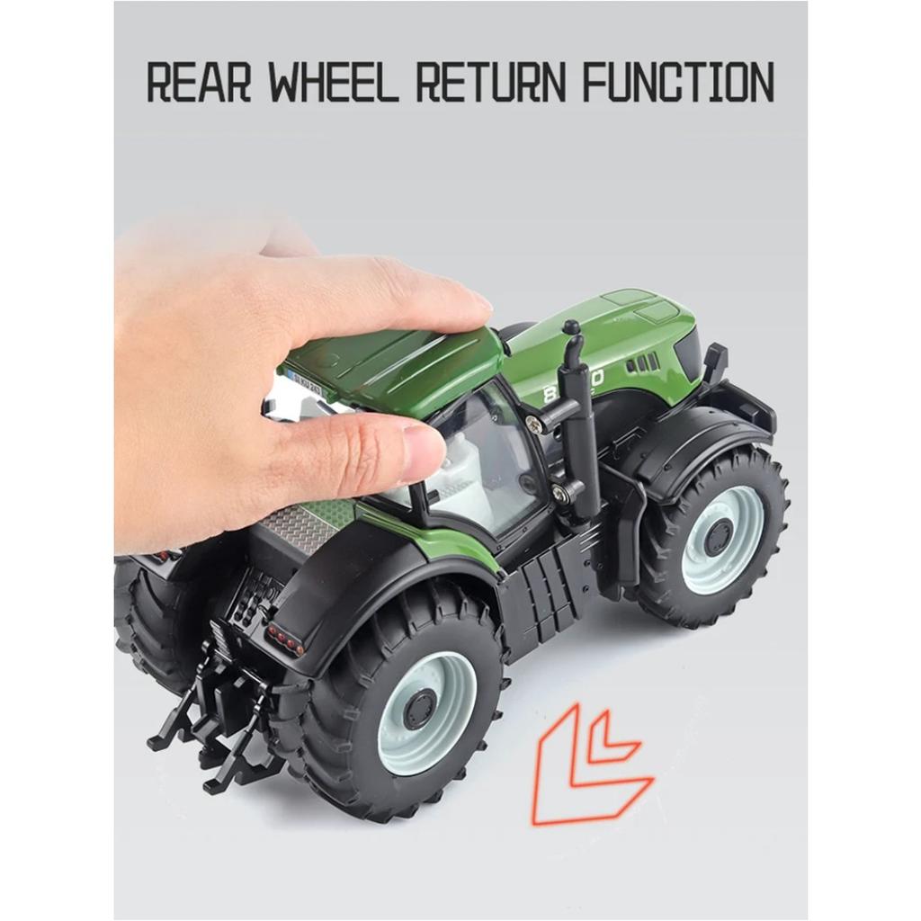 1/30 Alloy Tractor Model Diecast Metal Farming Tool Car Cultivated Land Car Agricultural Vehicles Model with Sound Kids Toy Gift