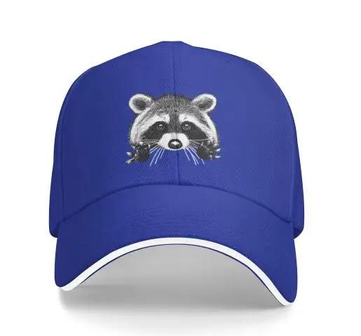 Raccoon Baseball Caps Peaked Cap Cute Animal Sun Shade Hats for Men Animal Lovers Snapback Denim Four Seasons Casual