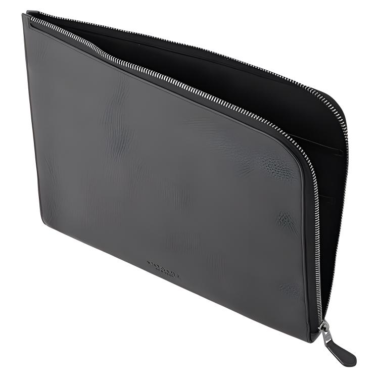 New COACH Leather Clutch Briefcase Tubas Men's Black C3143-QBBK