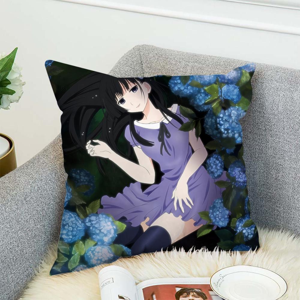 Anime S-Sankarea Pillow Case For Car Sofa Decorative Home Double-sided Print Plush Square Throw Pillow Cushion Cover