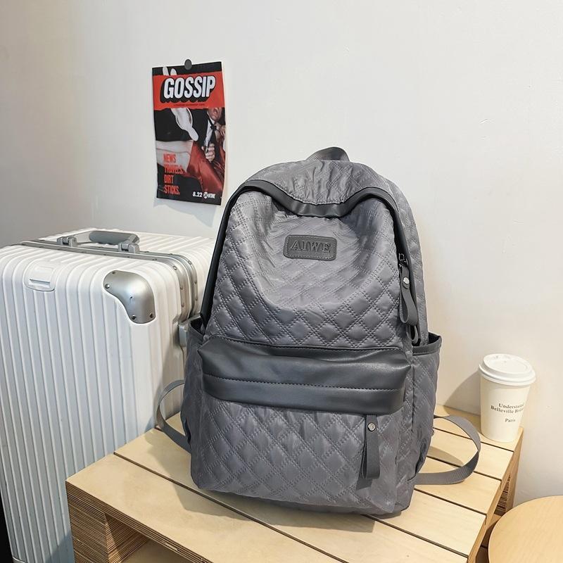 Schoolbag1011 winter new men's large-capacity backpack versatile casual girl college bag rhombus backpack
