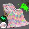 Deka Glow In the Dark Deka Jednorožec Svítící hřejivé flanelové deky Ložnice Kouzelné deky Super útulné plyšové pokrývky pro volný čas Siesta
