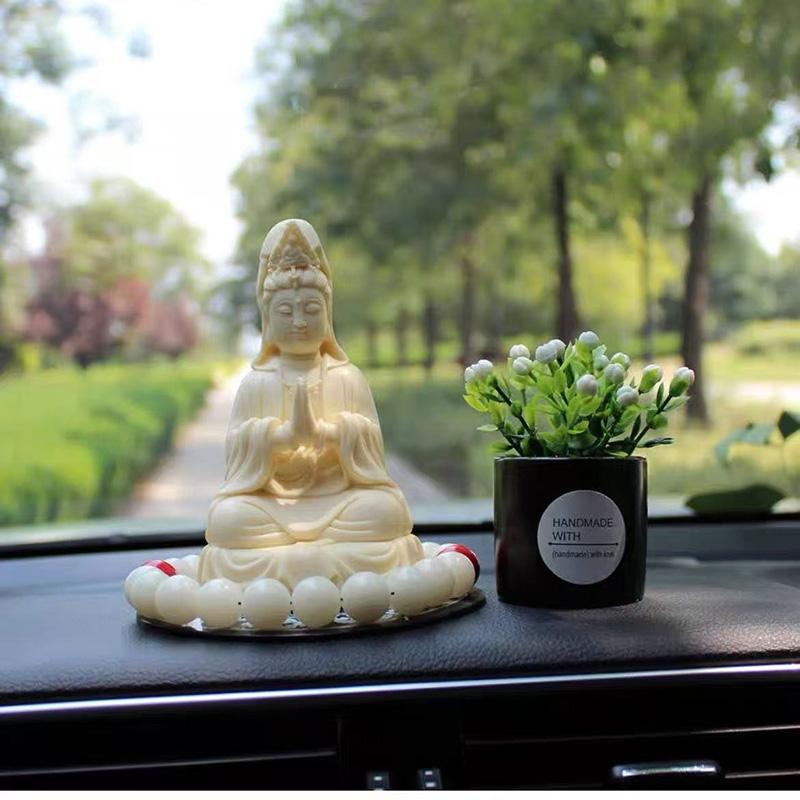 Buddhism Guanyin Characters Statue- Chinese Buddha Statue Meditation Bodhisattva Home Room Office Car Decoration Accessories