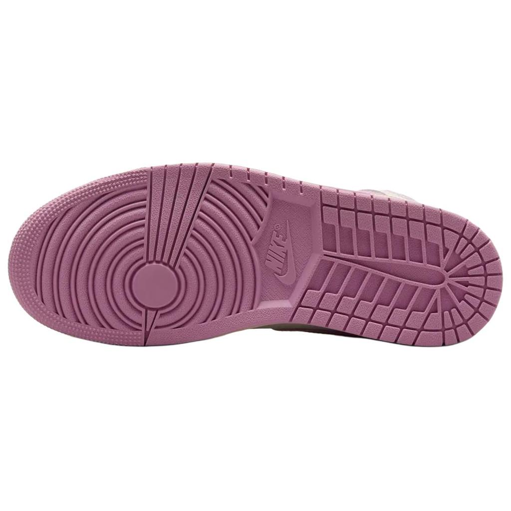 New Jordan Air Jordan 1 Anti Slip Wear Resistant Mid Top Vintage Basketball Shoes Women's White Purple BQ6472-162