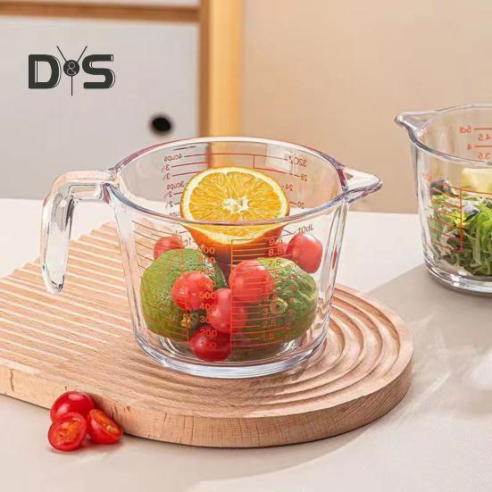 Glass Measuring Cup with Handle & V-Shaped Spout Shot Glass Espresso Jugs Transparent Scale Ounce Measure Jugs Mixing Mug for Bar Party Wine Milk