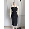 Elegant Square Neck Sleeveless Slit Dress For Vacation