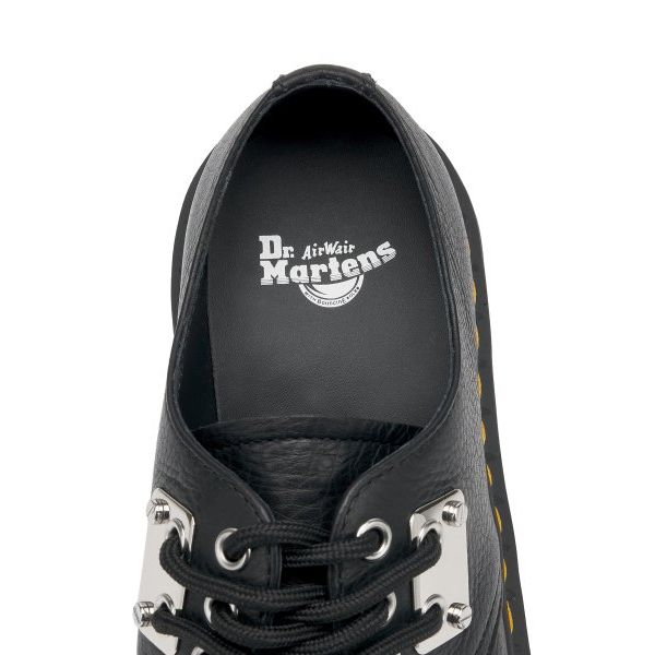 Dr. Martens Leather Round Toe Lace-Up Comfortable Durable Low-Top Casual Shoes Unisex Casual Shoes Black 31684001