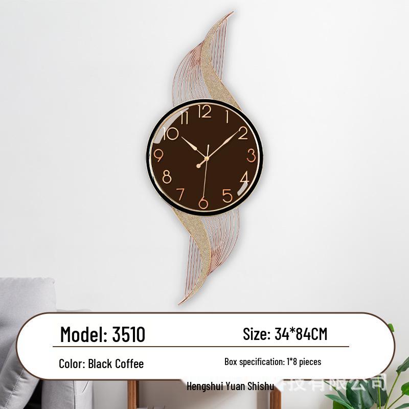 Home Living Room Silent Quartz Wall Clock with Glass Mirror Surface