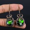 Peridot Earrings Gemstone Jewelry, 999 Copper Wire Wrapped Earrings, Handmade Jewelry Birthstone Earrings, Gift For Him